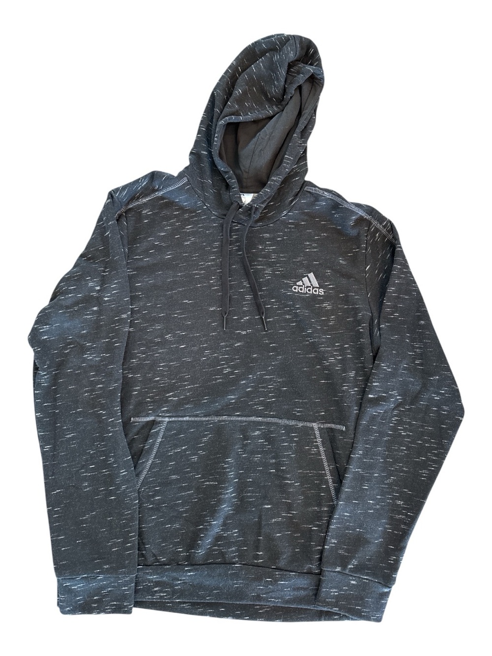adidas Black Heathered Drawstring Hoodie